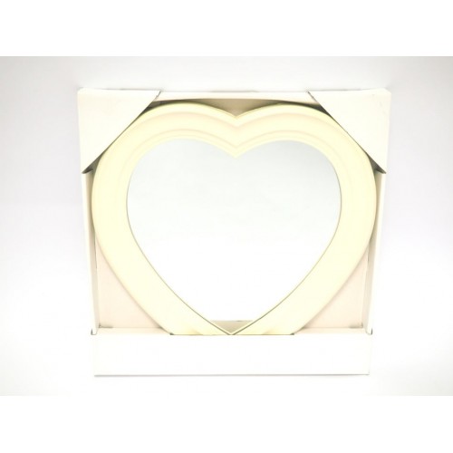 Specchio cuore c/cornice plastica 30,5x30,5x1,8cm. bianco i mis.