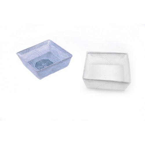 Foto del prodotto Cesto quadrato in poliestere con anello in metallo cm 20x20x7 colori assortiti  