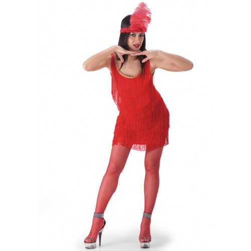 Costume charleston rosso t.u. (s-m-l) in