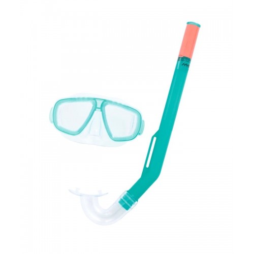 Set fun snorkel, 3-6 anni, maschera con lenti in policarbonato, boccaglio attacco bocca in silicone, 2 colori assortiti