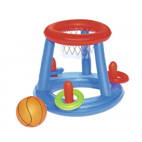 Canestro basket galleggiante  cm. 61, con palla e gioco anelli 