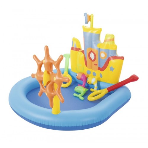 Play center nave cm. 140x130x104 con pesci e accessori gonfiabili