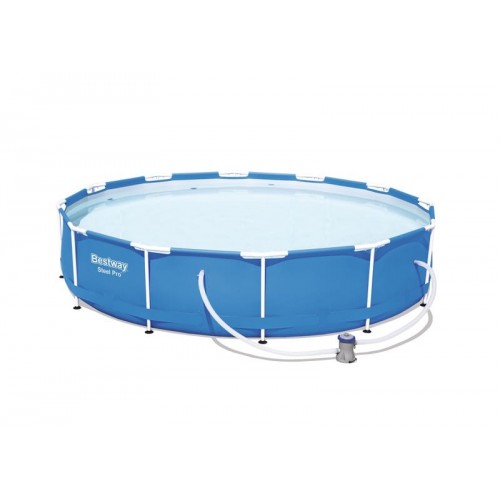 Piscina steel pro cm 366x76, cap. 6,473 lt., pompa filtro 58381 (1,249 lt/h), cartuccia 58093 (i)