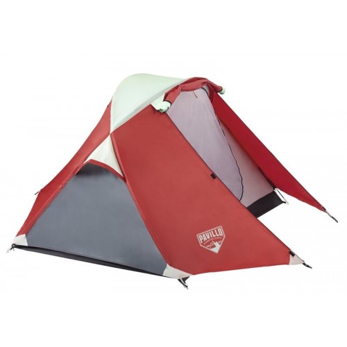 Tenda calvino  2 adulti cm. 220x140x130, bistrato poliestere 190t, protezione acqua pu2000mm, protezione terra 120g/m2 pe, rete antinsetto porte e finestre,