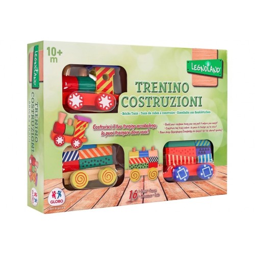 Trenino legno trainabile 16pz