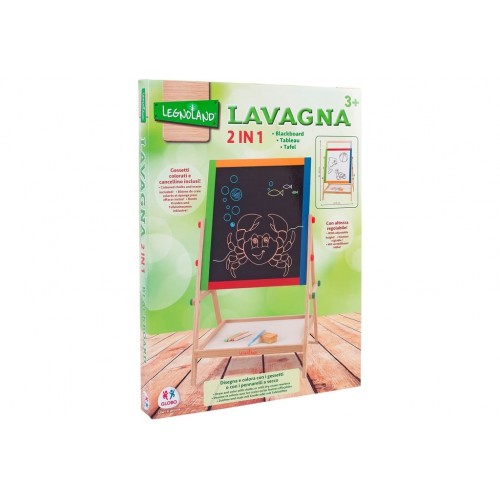 Lavagna legno 2in1 altezza regolabile  65cm con gessi