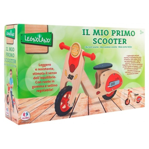 Scooter in legno con sellino regolabile