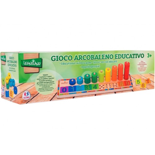 Gioco legno numeri colori con  anelli