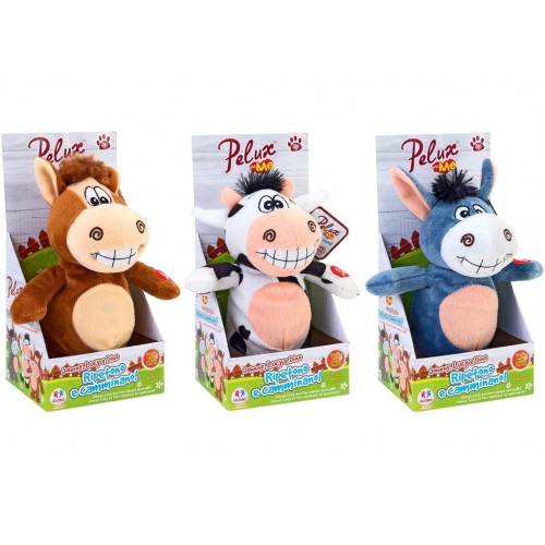 Animale peluche   19cm ripete cammina 3ass 