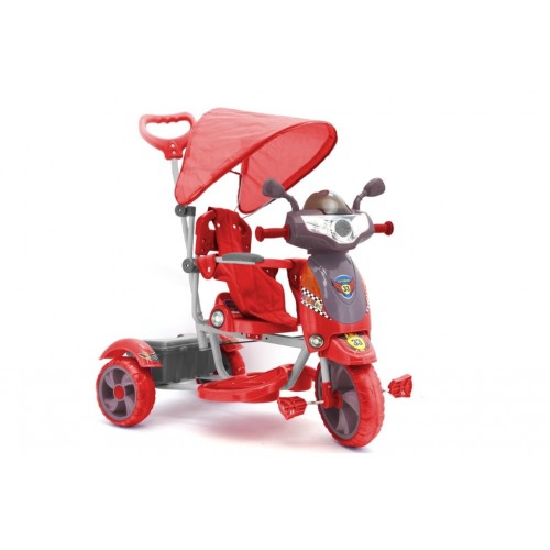 Triciclo scooter in metallo con  parasole manigli