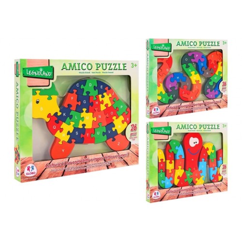 Foto del prodotto Puzzle legno 26pz lettere numeri 3ass