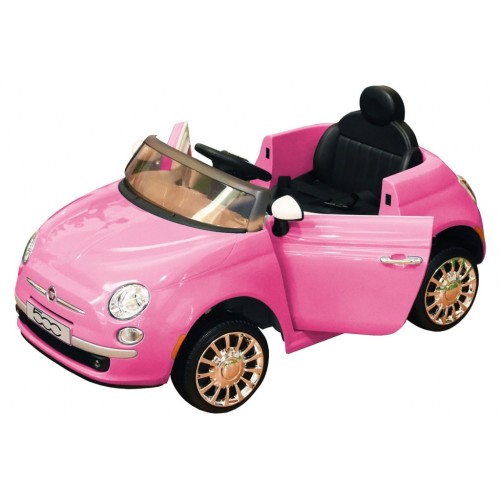 Auto elettrica fiat 500 12v  con telecomando rosa