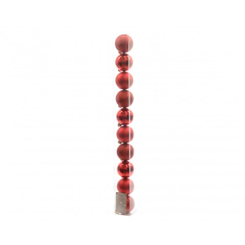 10 palle in tubo 60 mm  rosso  020172  020172