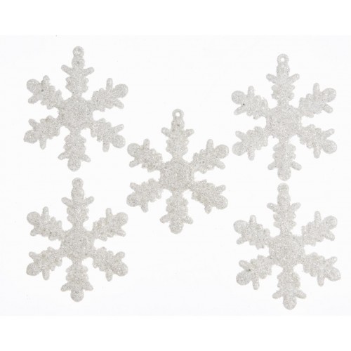 Foto del prodotto Fiocco pz5 neve append dia6,5cm bia arg p1