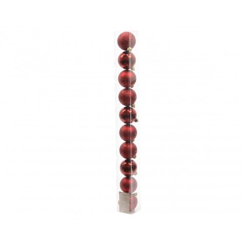 10 palle in tubo 60 mm  bordeaux  020173