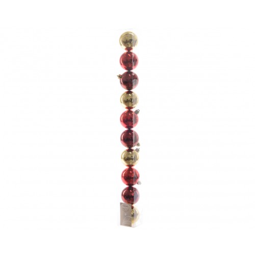 Tubo palline gold rosse diam 6cm pz10