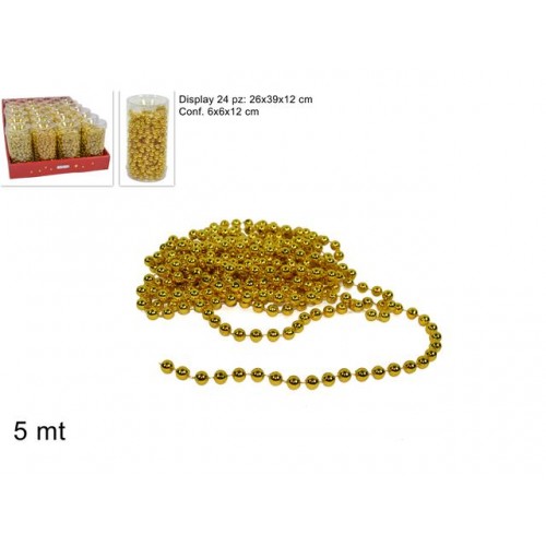 Catena perle decorativa 5m in display oro art. 3a5mt5/g