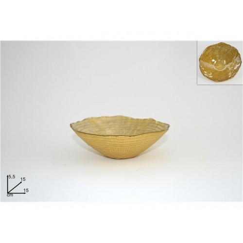 Coppetta vetro 15cm kanvas oroart. 3y15268/gold