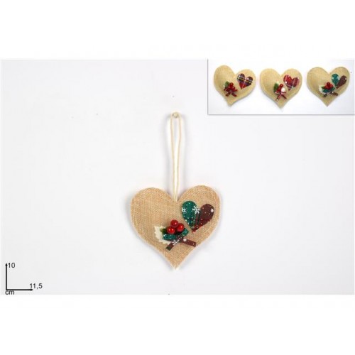 Cuore appendino juta c/scozzese rosso 3ass. art. bms-161447/red