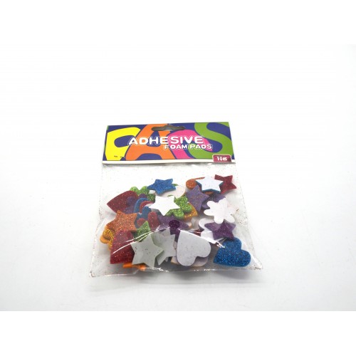 Blister decorazioni adesive gommate c/brillantini 10gr.