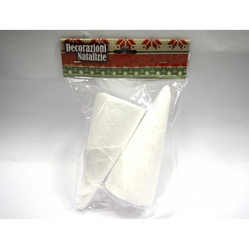 Set 2 coni polistirolo bianco h.15/d.6,5cm.