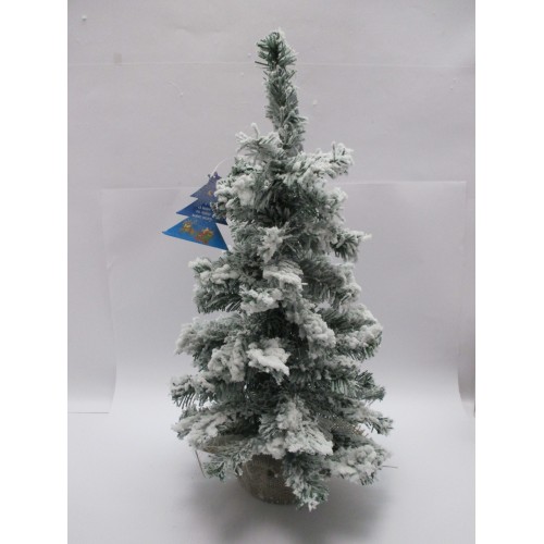 Albero pino nevato h. 50cm. 65tips   5cm. tips base juta