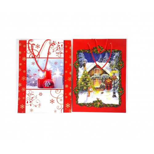 Borsa carta xl h. 46x33x10cm.       3ass.ti natale